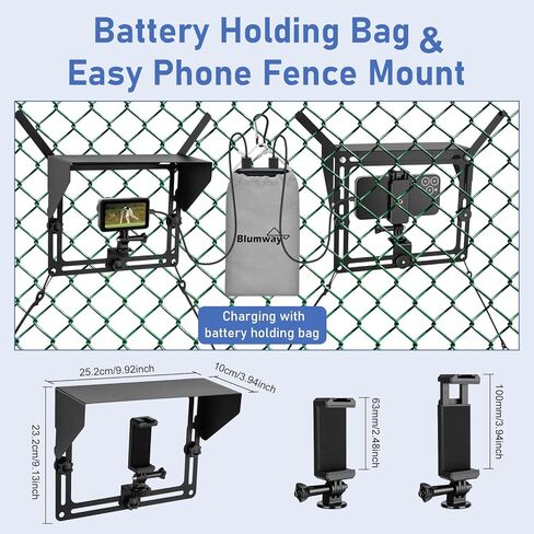 حامل سياج للهاتف من BlumWay مع ظل، طقم تركيب مغير الألعاب مع حقيبة تخزين لهاتف iPhone Samsung Go Pro وكاميرات الحركة الأخرى in Kuwait