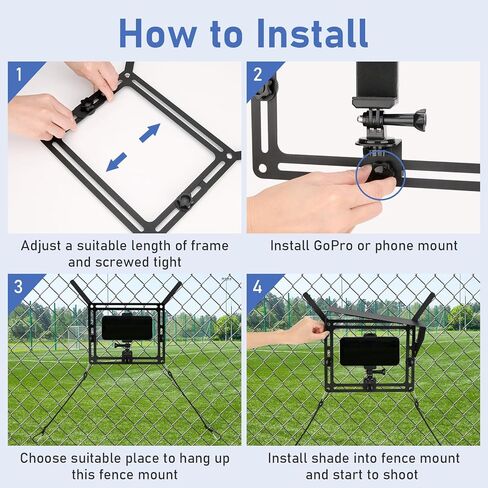 حامل سياج للهاتف من BlumWay مع ظل، طقم تركيب مغير الألعاب مع حقيبة تخزين لهاتف iPhone Samsung Go Pro وكاميرات الحركة الأخرى in Kuwait