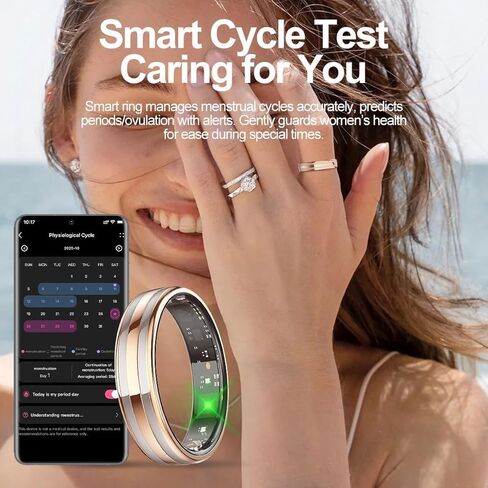 Smart Ring Ultra Narrow Heart Rate Monitor Slim Comfortable Sleep Ring Health Fitness Tracker Pedometer Step Counter Calories Waterproof Ladies Smart Rings for Women Men Anillo Inteligente in Saudi Arabia