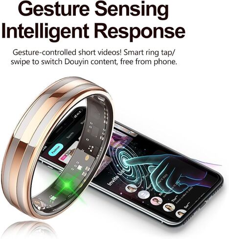 Smart Ring Ultra Narrow Heart Rate Monitor Slim Comfortable Sleep Ring Health Fitness Tracker Pedometer Step Counter Calories Waterproof Ladies Smart Rings for Women Men Anillo Inteligente in Saudi Arabia