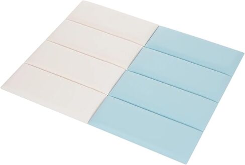 8PCS Self-Adhesive Soft Wall Panels Set Anti-Collision Padding 4 White Blue Easy Peel Stick Protection for Wall Peel in Saudi Arabia