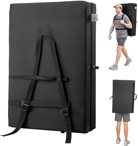 Bouldering Crash Pad, Bi-Fold Rock Climbing Crash Pad with Adjustable Backpack Straps and Handle, Foldable Lightweight for Indoor Bouldering & Outdoor Climbing(4x3 ft) in Saudi Arabia