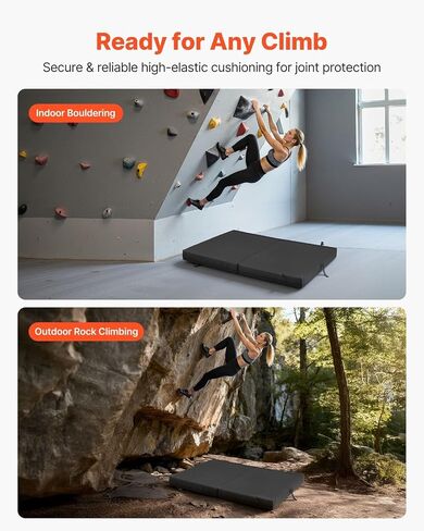Bouldering Crash Pad, Bi-Fold Rock Climbing Crash Pad with Adjustable Backpack Straps and Handle, Foldable Lightweight for Indoor Bouldering & Outdoor Climbing(4x3 ft) in Saudi Arabia