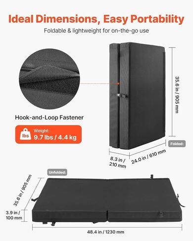 Bouldering Crash Pad, Bi-Fold Rock Climbing Crash Pad with Adjustable Backpack Straps and Handle, Foldable Lightweight for Indoor Bouldering & Outdoor Climbing(4x3 ft) in Saudi Arabia