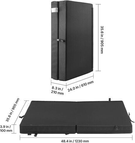 Bouldering Crash Pad, Bi-Fold Rock Climbing Crash Pad with Adjustable Backpack Straps and Handle, Foldable Lightweight for Indoor Bouldering & Outdoor Climbing(4x3 ft) in Saudi Arabia