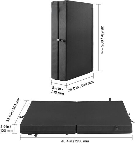 Bouldering Crash Pad, Bi-Fold Rock Climbing Crash Pad with Adjustable Backpack Straps and Handle, Foldable Lightweight for Indoor Bouldering & Outdoor Climbing(4x3 ft) in Saudi Arabia