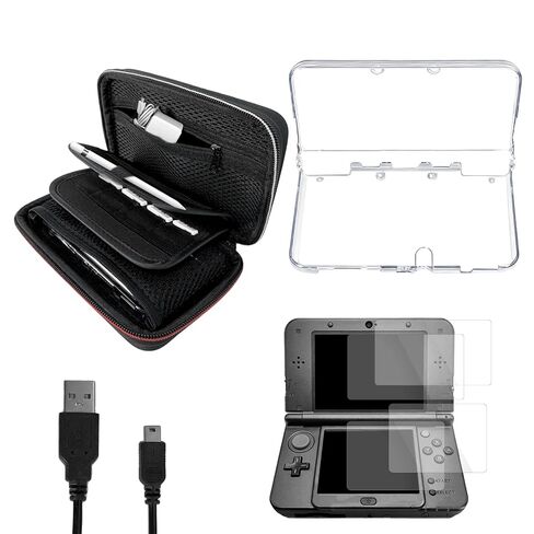 مجموعة ملحقات JDGPOKOO 5 في 1 لجهاز Nintendo 3DS، وحقيبة حمل لجهاز 3DS، وغطاء شفاف، ومجموعة من واقيات الشاشة وكابل شحن متوافق مع 3DS فقط in Kuwait