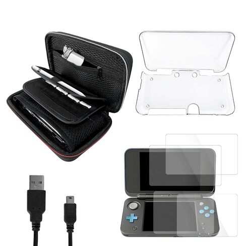 مجموعة ملحقات JDGPOKOO 5 في 1 لجهاز Nintendo 3DS، وحقيبة حمل لجهاز 3DS، وغطاء شفاف، ومجموعة من واقيات الشاشة وكابل شحن متوافق مع 3DS فقط in Kuwait