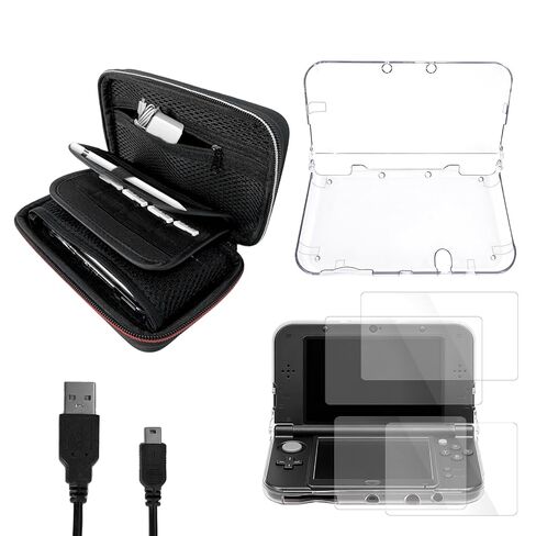 مجموعة ملحقات JDGPOKOO 5 في 1 لجهاز Nintendo 3DS، وحقيبة حمل لجهاز 3DS، وغطاء شفاف، ومجموعة من واقيات الشاشة وكابل شحن متوافق مع 3DS فقط in Kuwait