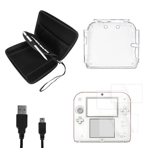 مجموعة ملحقات JDGPOKOO 5 في 1 لجهاز Nintendo 3DS، وحقيبة حمل لجهاز 3DS، وغطاء شفاف، ومجموعة من واقيات الشاشة وكابل شحن متوافق مع 3DS فقط in Kuwait