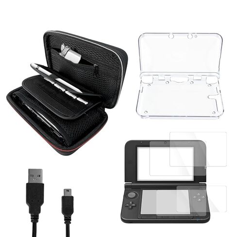 مجموعة ملحقات JDGPOKOO 5 في 1 لجهاز Nintendo 3DS، وحقيبة حمل لجهاز 3DS، وغطاء شفاف، ومجموعة من واقيات الشاشة وكابل شحن متوافق مع 3DS فقط in Kuwait