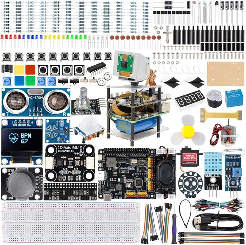 مجموعة SunFounder AI Fusion Lab لـ Raspberry Pi 5/4/3B+/Zero 2w، Multi-LLMs ChatGPT/Gemini/Grok، OpenCV وMediaPipe، Python، دورات فيديو للمهندسين المبتدئين in Saudi Arabia