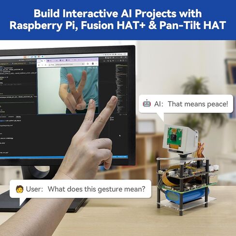 مجموعة SunFounder AI Fusion Lab لـ Raspberry Pi 5/4/3B+/Zero 2w، Multi-LLMs ChatGPT/Gemini/Grok، OpenCV وMediaPipe، Python، دورات فيديو للمهندسين المبتدئين in Saudi Arabia