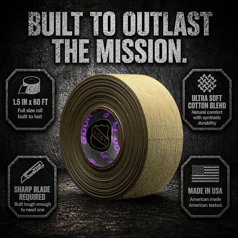 شريط OD Green Raid - شريط قبضة تكتيكي ممتاز ماص للرطوبة للأسلحة النارية، AR، المسدس، واقي اليد - مزيج من القطن والاصطناعي in Saudi Arabia