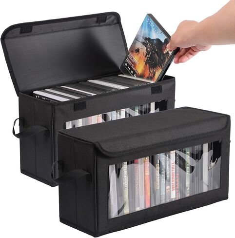 Home CD Storage Box, Tape Cassette Display Stand With Handle, Movie Box, DVD, Optical Disc Rack, Suitable For Living Room And Desktop in Saudi Arabia