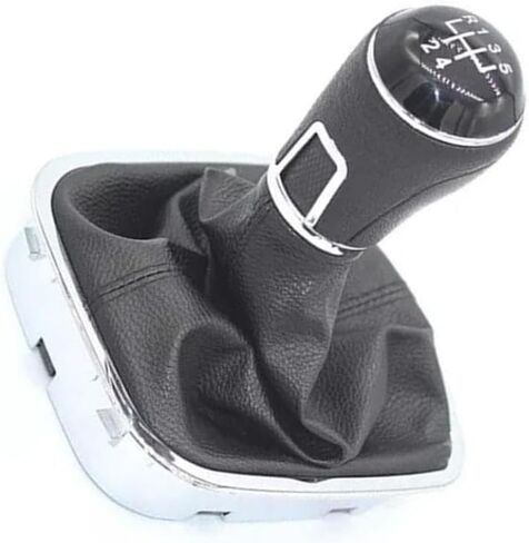 5 Speed Gear Shift Knob Lever And Boot Gaiter Black Leather Set Compatible With 5 6 V VI 2013-2021 in Saudi Arabia