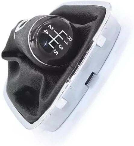 5 Speed Gear Shift Knob Lever And Boot Gaiter Black Leather Set Compatible With 5 6 V VI 2013-2021 in Saudi Arabia