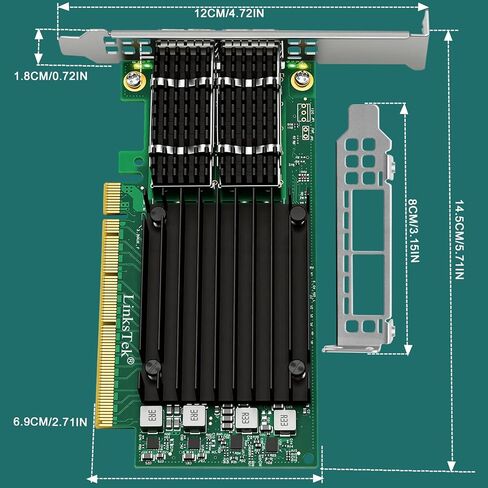 محول إيثرنت RDMA ذكي مزدوج 100 جيجابت/ثانية QSFP28 للويب 2.0، خوادم السحابة والتخزين، وحدة تحكم إيثرنت Mellanox ConnectX-5 EX MT28808A0، 2X 100 جيجابت PCIE Gen 4.0 x16 بطاقة NIC (CX516A) in Kuwait
