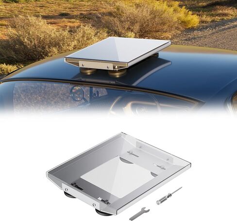DAIERTEK Starlink Mini Magnetic Car Mount with Protective Cover, 265 LBS Heavy-Duty Magnet Base Roof Mount, Aluminum Frame with 3mm PC Shield, Ideal Accessories for RV, Truck, Van, Boat & Yacht in Saudi Arabia