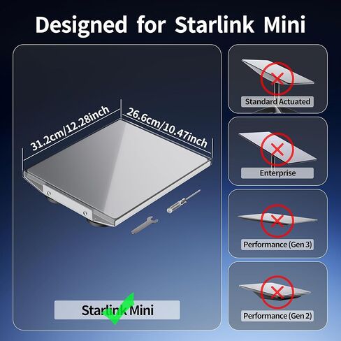 DAIERTEK Starlink Mini Magnetic Car Mount with Protective Cover, 265 LBS Heavy-Duty Magnet Base Roof Mount, Aluminum Frame with 3mm PC Shield, Ideal Accessories for RV, Truck, Van, Boat & Yacht in Saudi Arabia