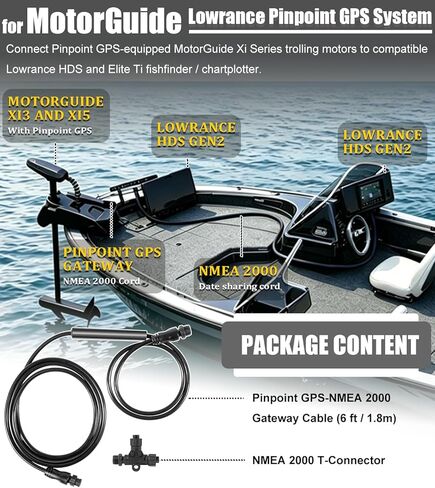 8M0092085 Xi Series Pinpoint GPS Gateway Kit for MotorGuide Xi3 and Xi5 Trolling Motors Connect to Lowrance Sonar GPS Integration with NMEA 2000 T-Connector in Saudi Arabia