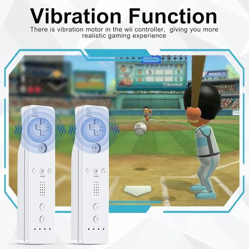 ADHJIE Wii Remote Controller, 2 Packs Wireless Controller Compatible with Wii/Wii U with Wrist Strap & Silicone Case, White in Saudi Arabia