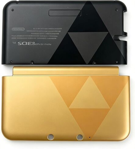 Replacement Shell for Nintendo 3DS XL (USA Old Model, SPR-001), Minimalist Black Gold Protective Case, Precise Cutouts Custom Housing, Retro Gaming Style Handheld Console Replacement Cover in Saudi Arabia