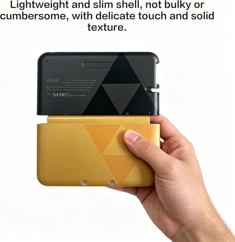 Replacement Shell for Nintendo 3DS XL (USA Old Model, SPR-001), Minimalist Black Gold Protective Case, Precise Cutouts Custom Housing, Retro Gaming Style Handheld Console Replacement Cover in Saudi Arabia