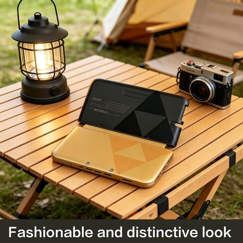 Replacement Shell for Nintendo 3DS XL (USA Old Model, SPR-001), Minimalist Black Gold Protective Case, Precise Cutouts Custom Housing, Retro Gaming Style Handheld Console Replacement Cover in Saudi Arabia