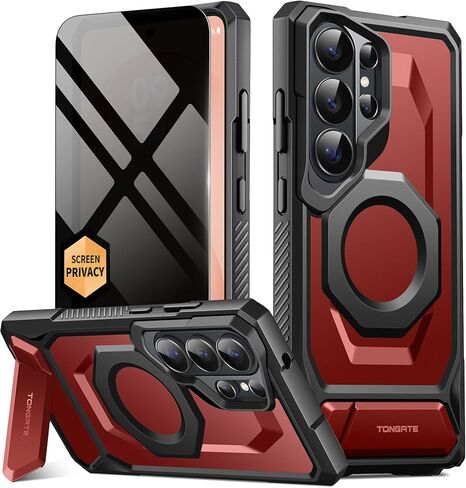 TONGATE Magnetic for Samsung Galaxy S26 Ultra Case with Stand and Privacy Screen Protector, Compatible with MagSafe, TPU Non-Slip Military Grade Protection Shockproof Phone Case for S26 Ultra, Black in Saudi Arabia