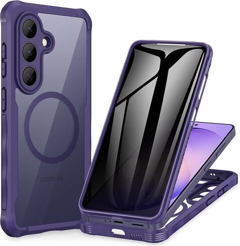 حافظة CENHUFO للخصوصية لهاتف Samsung Galaxy S26 Ultra، حافظة هاتف كاملة الجسم مع واقي شاشة للخصوصية من الزجاج المقوى 9H مدمج وواقي للكاميرا، غطاء مغناطيسي واقٍ مقاوم للصدمات - أسود in Kuwait