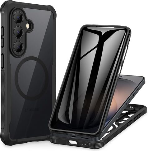 حافظة CENHUFO للخصوصية لهاتف Samsung Galaxy S26 Ultra، حافظة هاتف كاملة الجسم مع واقي شاشة للخصوصية من الزجاج المقوى 9H مدمج وواقي للكاميرا، غطاء مغناطيسي واقٍ مقاوم للصدمات - أسود in Kuwait