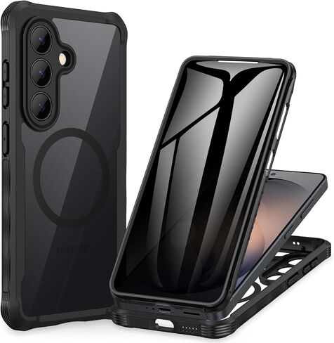 حافظة CENHUFO للخصوصية لهاتف Samsung Galaxy S26 Ultra، حافظة هاتف كاملة الجسم مع واقي شاشة للخصوصية من الزجاج المقوى 9H مدمج وواقي للكاميرا، غطاء مغناطيسي واقٍ مقاوم للصدمات - أسود in Kuwait