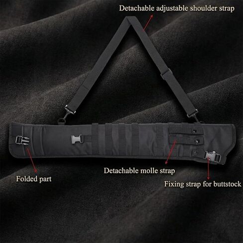 Professional Tactical Rifle Scabbard Shotgun Shoulder Bag - Open-Top Shotgun Holster for Hunting, Outdoor and Tactical Use, Durable Nylon Material with Adjustable Strap in Saudi Arabia