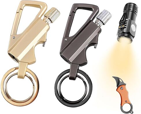2 Pack Permanent Match Infinity Lighter with Multitool Keychain Bottle Opener, Reusable Waterproof Match Strike Anywhere for Outdoor Survival, for Men Women in Saudi Arabia