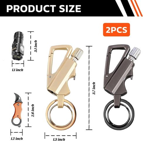 2 Pack Permanent Match Infinity Lighter with Multitool Keychain Bottle Opener, Reusable Waterproof Match Strike Anywhere for Outdoor Survival, for Men Women in Saudi Arabia