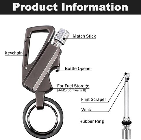 2 Pack Permanent Match Infinity Lighter with Multitool Keychain Bottle Opener, Reusable Waterproof Match Strike Anywhere for Outdoor Survival, for Men Women in Saudi Arabia