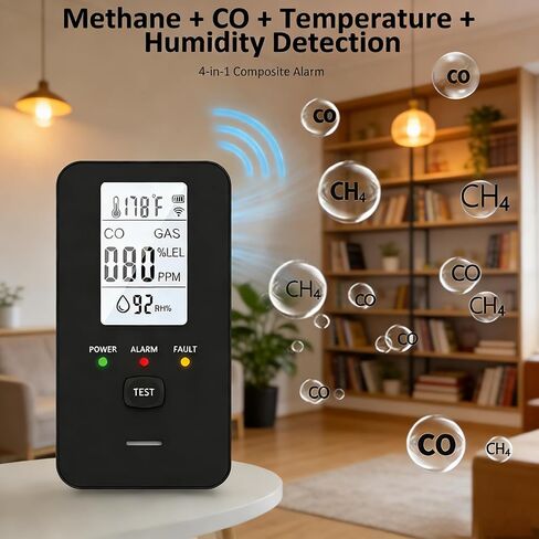 Steadfast to Haven 4-in-1 Detector with HD Screen, Home, Apartment, Hotel, Camping RV (Black) in Saudi Arabia