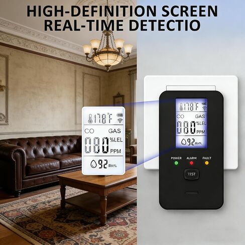 Steadfast to Haven 4-in-1 Detector with HD Screen, Home, Apartment, Hotel, Camping RV (Black) in Saudi Arabia