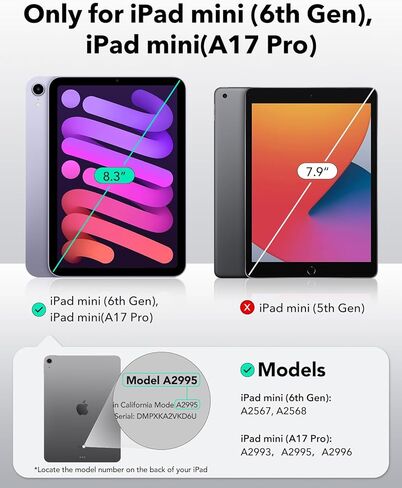 ESR 2 Pack Paper-Feel Screen Protector for iPad mini 7th Gen (A17 Pro, 2024) & 6th Gen (2021), 9H Matte Tempered Glass Film with Ultra Fit Tray, Write and Draw Like on Paper, Bubble-Free in Saudi Arabia