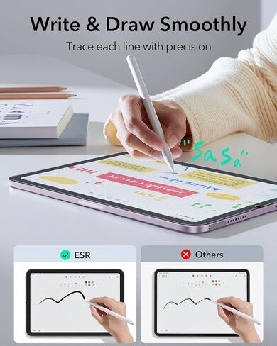 ESR 2 Pack Paper-Feel Screen Protector for iPad mini 7th Gen (A17 Pro, 2024) & 6th Gen (2021), 9H Matte Tempered Glass Film with Ultra Fit Tray, Write and Draw Like on Paper, Bubble-Free in Saudi Arabia