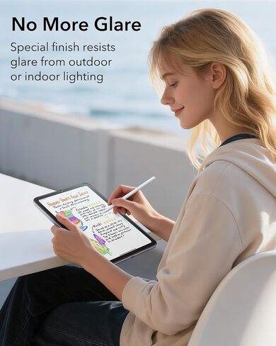 ESR 2 Pack Paper-Feel Screen Protector for iPad mini 7th Gen (A17 Pro, 2024) & 6th Gen (2021), 9H Matte Tempered Glass Film with Ultra Fit Tray, Write and Draw Like on Paper, Bubble-Free in Saudi Arabia