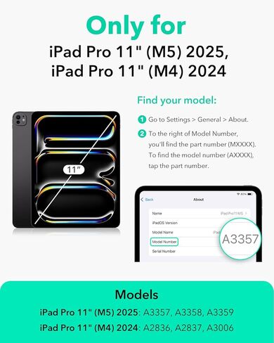 ESR Paper-Feel Magnetic Screen Protector for iPad Pro 11 Inch (M5/M4) 2025/2024, Write and Draw Like on Paper, Detachable and Reusable, Compatible with Tempered Film, Matte Finish in Saudi Arabia