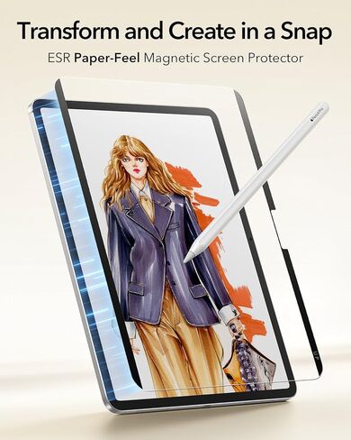 ESR Paper-Feel Magnetic Screen Protector for iPad Pro 11 Inch (M5/M4) 2025/2024, Write and Draw Like on Paper, Detachable and Reusable, Compatible with Tempered Film, Matte Finish in Saudi Arabia