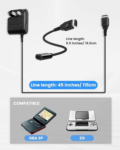 حزمة شاحن GUBASA gameboy Advance sp: محول حائط تيار متردد وكابل شحن USB C إلى GBA SP، شاحن Gameboy SP متوافق مع أنظمة Nintendo DS/GBA SP، مجموعة شاحن محمول Gameboy Advance للسفر in Kuwait