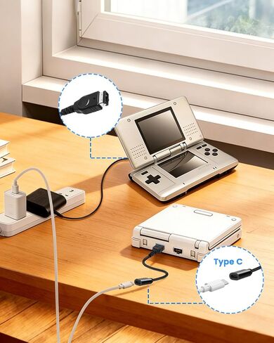 حزمة شاحن GUBASA gameboy Advance sp: محول حائط تيار متردد وكابل شحن USB C إلى GBA SP، شاحن Gameboy SP متوافق مع أنظمة Nintendo DS/GBA SP، مجموعة شاحن محمول Gameboy Advance للسفر in Kuwait
