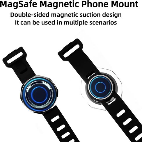 Magnetic Phone Mount with Flexible Bendable Mounting, Compatible with MagSafe, Gym, Steering Wheel, Stroller & Wrist Strap, Universal for iPhone 17/16/15/14/13/12, Treadmill, Shopping Cart in Saudi Arabia