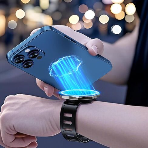 Magnetic Phone Mount with Flexible Bendable Mounting, Compatible with MagSafe, Gym, Steering Wheel, Stroller & Wrist Strap, Universal for iPhone 17/16/15/14/13/12, Treadmill, Shopping Cart in Saudi Arabia