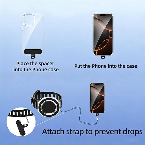 Magnetic Phone Mount with Flexible Bendable Mounting, Compatible with MagSafe, Gym, Steering Wheel, Stroller & Wrist Strap, Universal for iPhone 17/16/15/14/13/12, Treadmill, Shopping Cart in Saudi Arabia