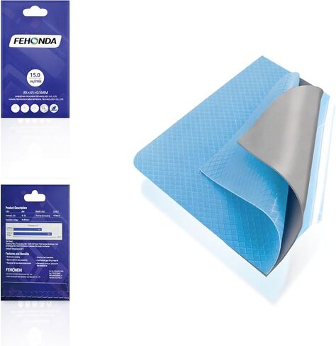 15 W/mK 100 x 100 x 1 mm Tear-Resistant Thermal Pad, Non Conductive Thermal Pads with Reusability, Double-Sided Self-Adhesive Thermal Pads GPU for CPU/PS4/PS5/PC/RAM/Laptop/SSD in Saudi Arabia